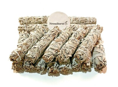 NessaStores White Sage Smudge Incense 5'' Bundle (22 pcs) #JC-137