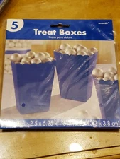 Popcorn Favor Boxes, Small | Bright Royal Blue | Party Accessory, New 5 pieces