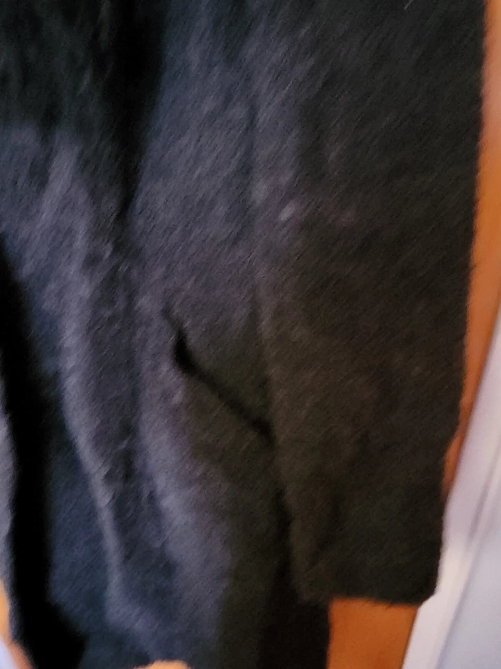 Abrigo de piel real mezcla lana gris UTEX DESIGN para mujer TALLA 16 mejor estado Foto 3 de 4