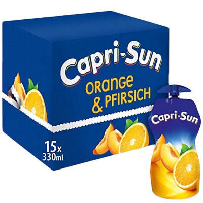 Capri Sun Orange & Pfirsisch 15 x 330 ml 15er Pack Kappe mit Drehverschluss