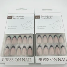 2 Pack French Revolutionary Nails (Black Tip)