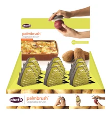 9 pack Chef'n Vegetable Brush Gray / Yellow Palmbrush