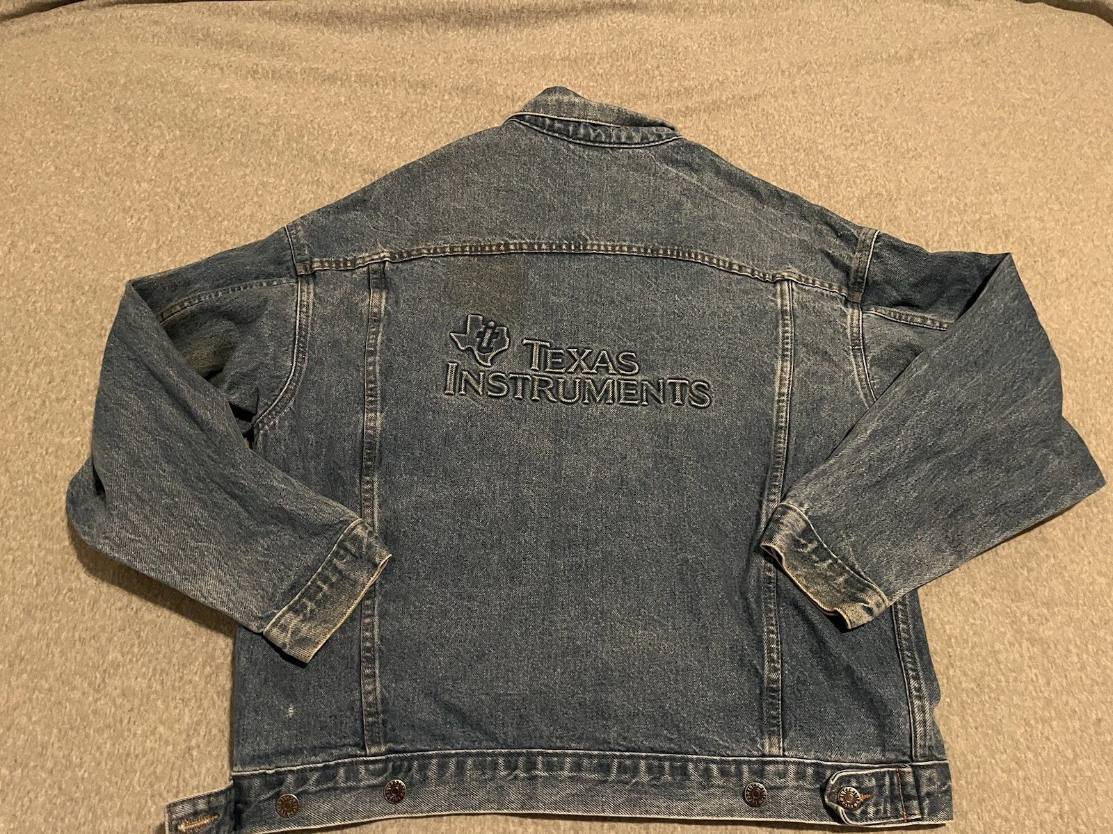 Vintage Tyca Texas Instruments Denim Jean Jacket Large Made in USA