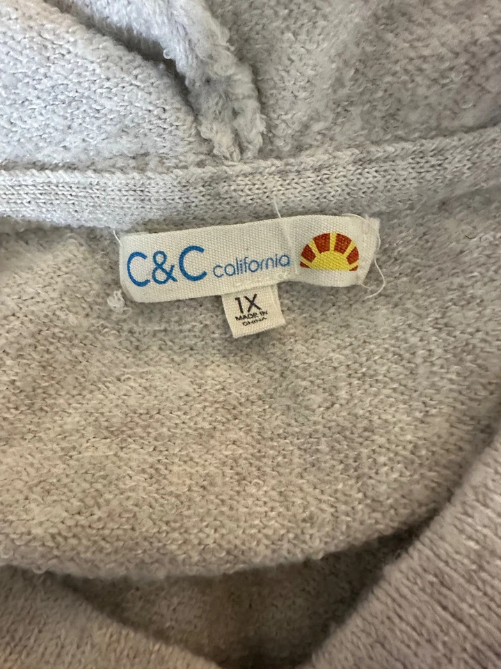 C&C California super soft fair isle hoodie sweater 1X - Image 3 of 4