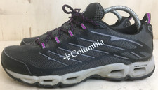 Women's Size 7.5 Columbia Omni Grip Techlite Black Purple Lace up Hiking Shoes