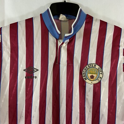 Manchester City Away Football Shirt 1988/90 Adults Medium Umbro