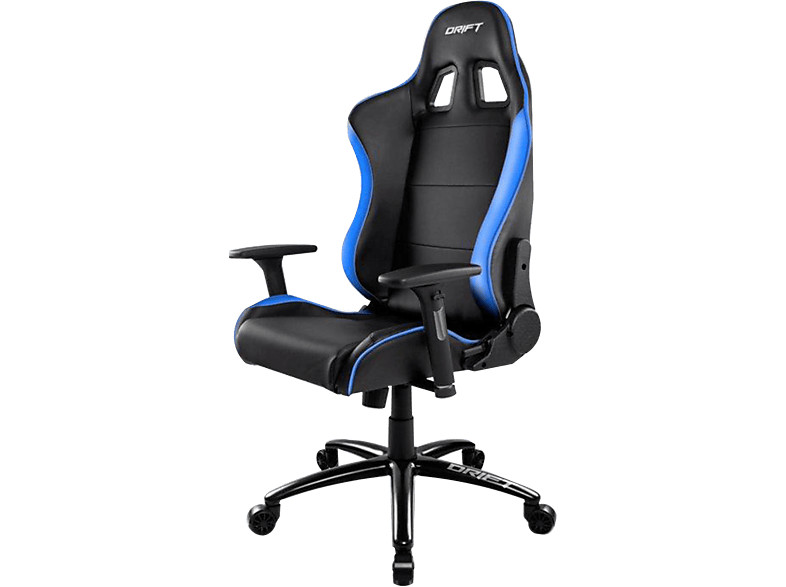 Silla gaming - Dirft DDR200, altura regulable, Azul y Negro