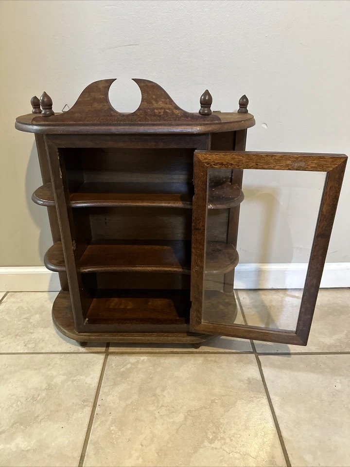 Gabinete de curiosidades, independiente o de montaje en pared, 23” de alto x 20” de ancho x 8,5” D perilla rota Foto 2 de 4