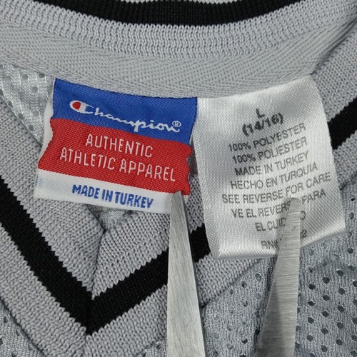 CHAMPION Pullover Jersey Style Mesh Shirt Vintage Youth Size 14/16 Large Gray - Picture 10 of 10