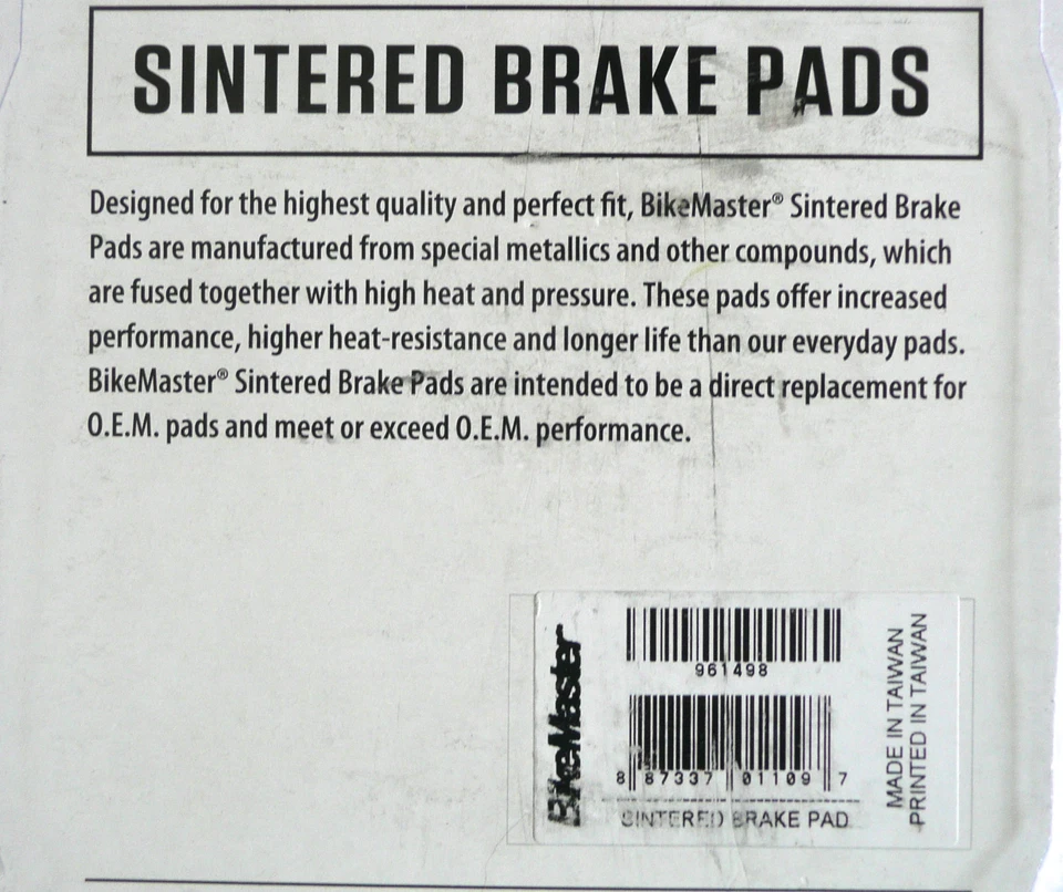 Bikemaster Sintered Brake Pads 96-1498 >NEW< - Image 3 of 4
