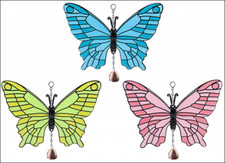 Wind Chimes Garden Metal glass Effect Windchimes BUTTERFLY Window Hanging 2 or 3