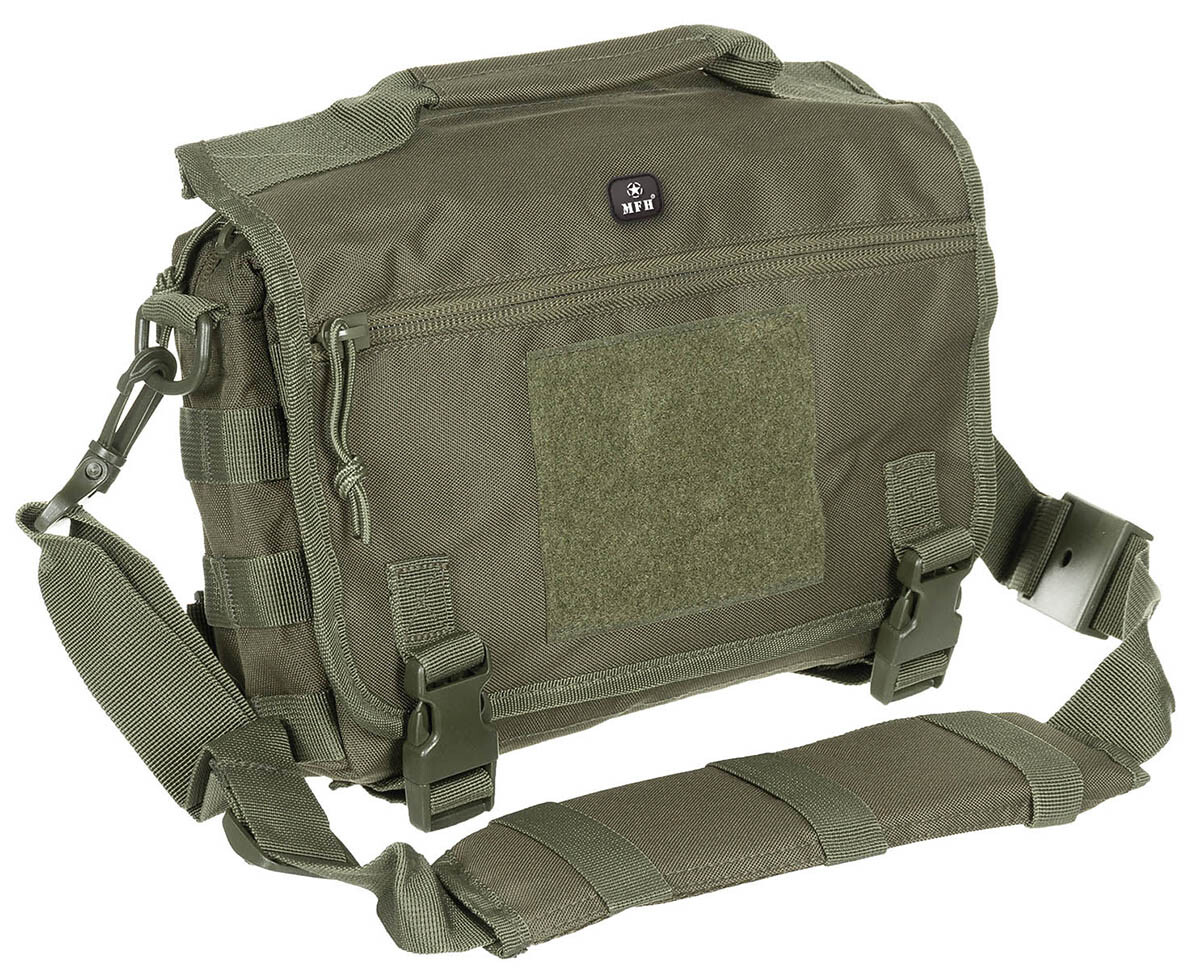Military MOLLE Adjustable Combat Shoulder Bag in OD Green-image