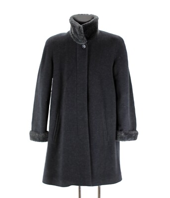 Wollmantel Vittoria Verani Winter Jacke Mantel Swinger A-Linie anthrazit Gr. 34
