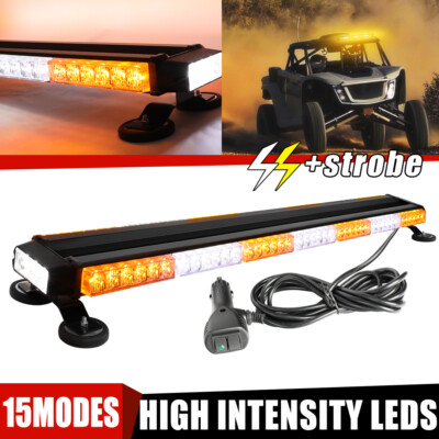 43'' 90LED Strobe Light Bar Truck Rooftop Emergency Warning Hazard Magnetic Base