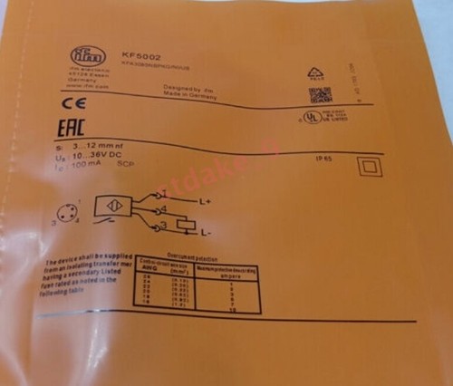 IFM KF5002 10~30VDC Capacitive Proximity Switch Sensor Free Shipping 1PC New - Picture 2 of 3