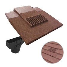 Granulated Old Red Plain In-line Roof Tile Vent & Pipe Adapter, Concrete & Clay