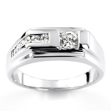 0.45 Ct Round Cut Natural Diamond Wedding Men's Band 14K White Gold Size 10 11