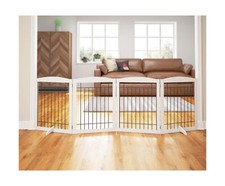 PAWLAND Extra Wide Dog gate for The House, Doorway, Stairs, Dog Fences Indoor...