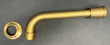 Phylrich 3-555/004 HEX Modern Wall Tub Spout in Satin Brass