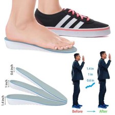 Invisible Height Increase Insoles Heel Lift Taller Shoe Insert Pad for Men Women