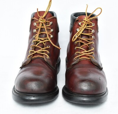 RED WING Shoes Steel Toe Safety Toe Leather Biker Laced Work Ankle