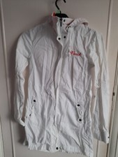 Use Ladies Hooch White Lightweight Basic Long Sleeve Coat Uk Size 8