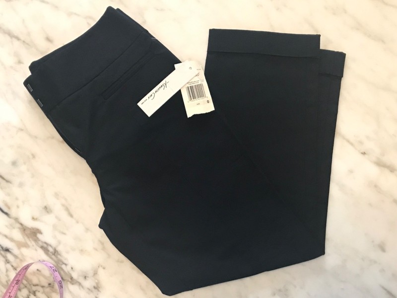 Vtg Y2K Kenneth Cole ~ Rich Black Straight Leg Cuffed Flat Front Pants 28”
