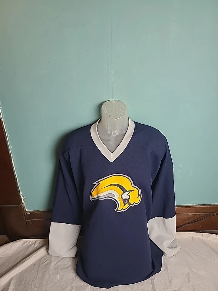 Jersey Buffalo Sabres Slug Logo NHL Azul Dorado Para Hombre Talla XL De Colección  Foto 2 de 4