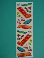 Vintage 1996 Mrs. Grossman's Stickers SNOW SPORTING GEAR (4) Mods 2" x 1.5"