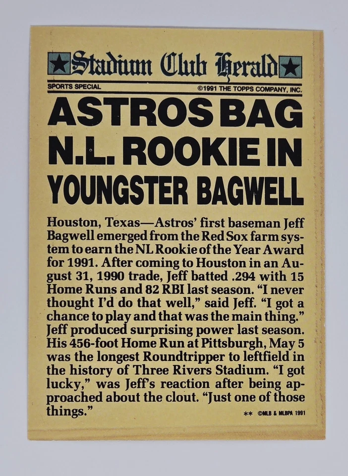 Tarjeta de recompra original (HOU) Jeff Bagwell 2025 Topps sello dorado de vacaciones Foto 2 de 2