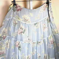 Lauren Ralph Lauren Chiffon Floral Maxi Skirt Sz 8 Tiered Boho Cottagecore Lined