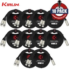 10-PACK Kirlin Y-301-01 1FT XLR Male to Dual XLR Female Y-Cable