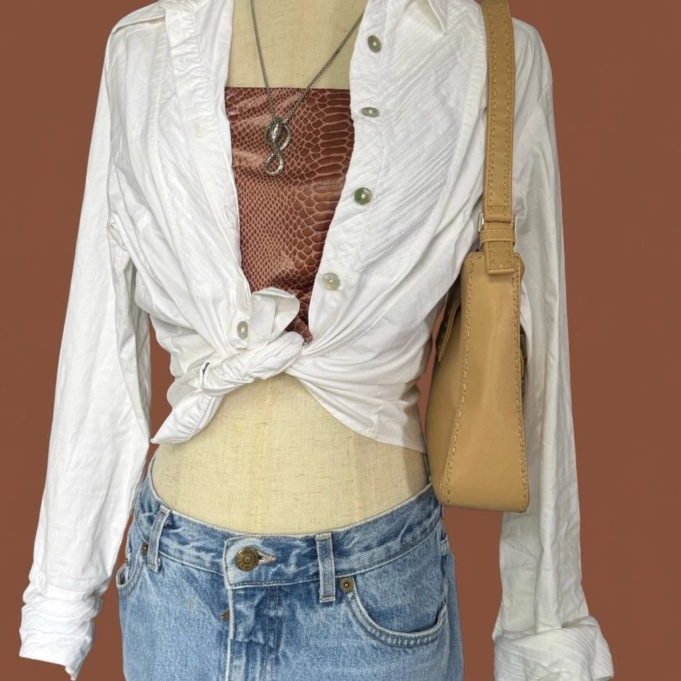 Mujer Marc Jacobs Distressed Ligero Lavado Denim Lápiz Mini Grunge Falda Pequeña Foto 4 de 4