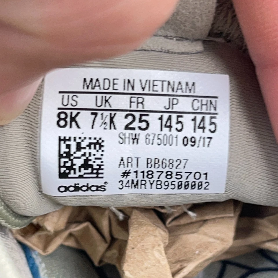 Adidas Originales HU Pharrell Williams Niño Pequeño EE. UU. 8K Beige Tostado Tenis Zapatos Foto 3 de 4