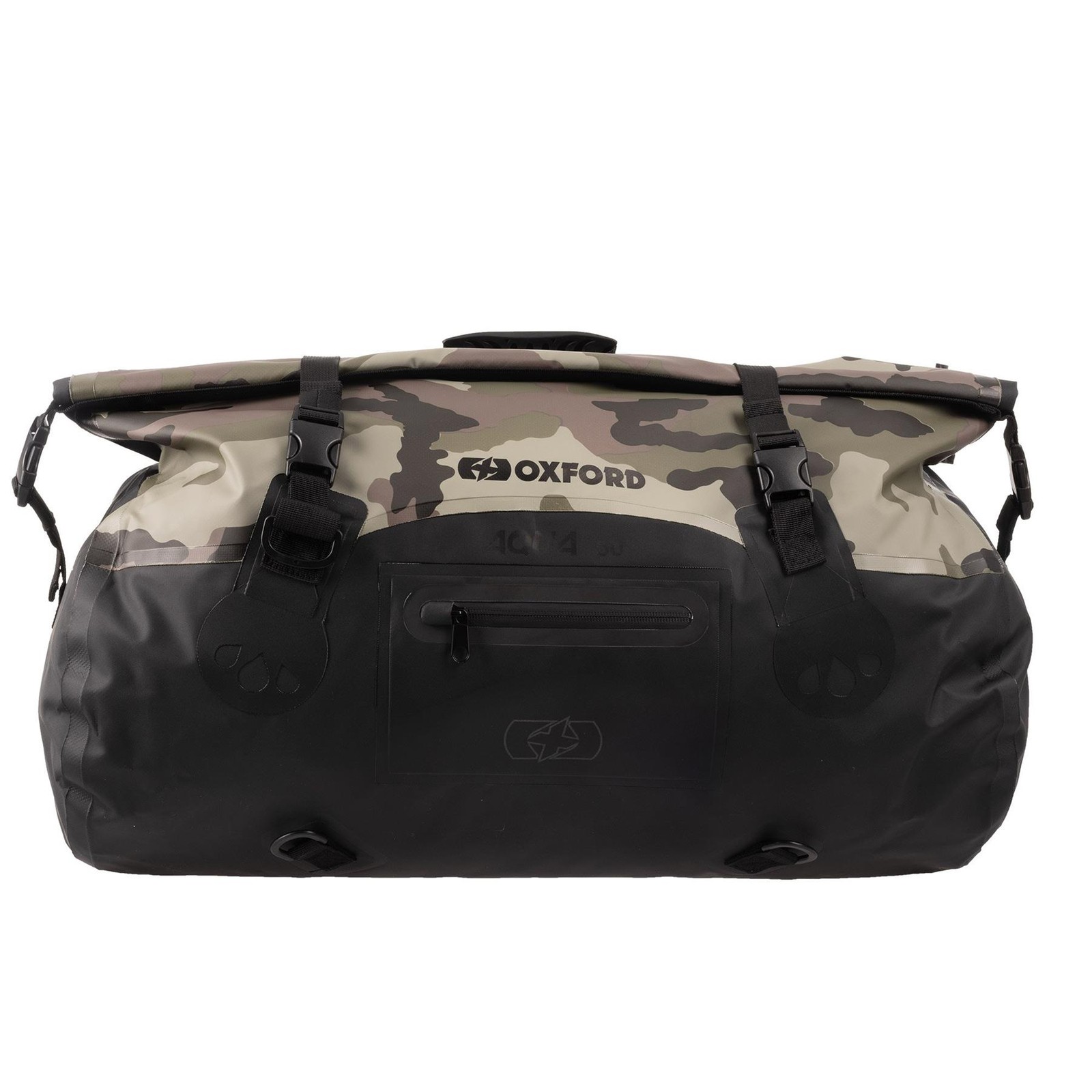 Oxford Aqua Waterproof T50 Motorcycle Luggage Roll Bag Camoflauge Camo Black