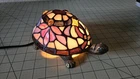 Vintage Tiffany Style Colored Stained Glass Turtle Tortoise Accent quoizel Lamp