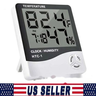 Thermometer Indoor Digital LCD Hygrometer Temperature Humidity Meter Alarm Clock