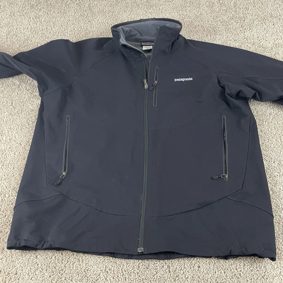 Chaqueta Patagonia Para Hombre XL Super Guía Uniforme Softshell Cremallera Completa Negra Gorp R1 Foto 2 de 4