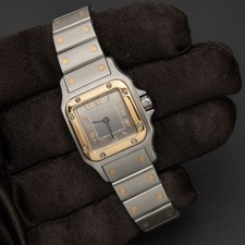 Santos de Cartier Galbée Small 24mm Gray Dial Gold & Stainless Steel Watch 2