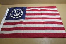 VINTAGE DURALITE, DETIRA, 16" x 24" YACHT CLUB BOAT FLAG, 13 STARS AROUND ANCHOR