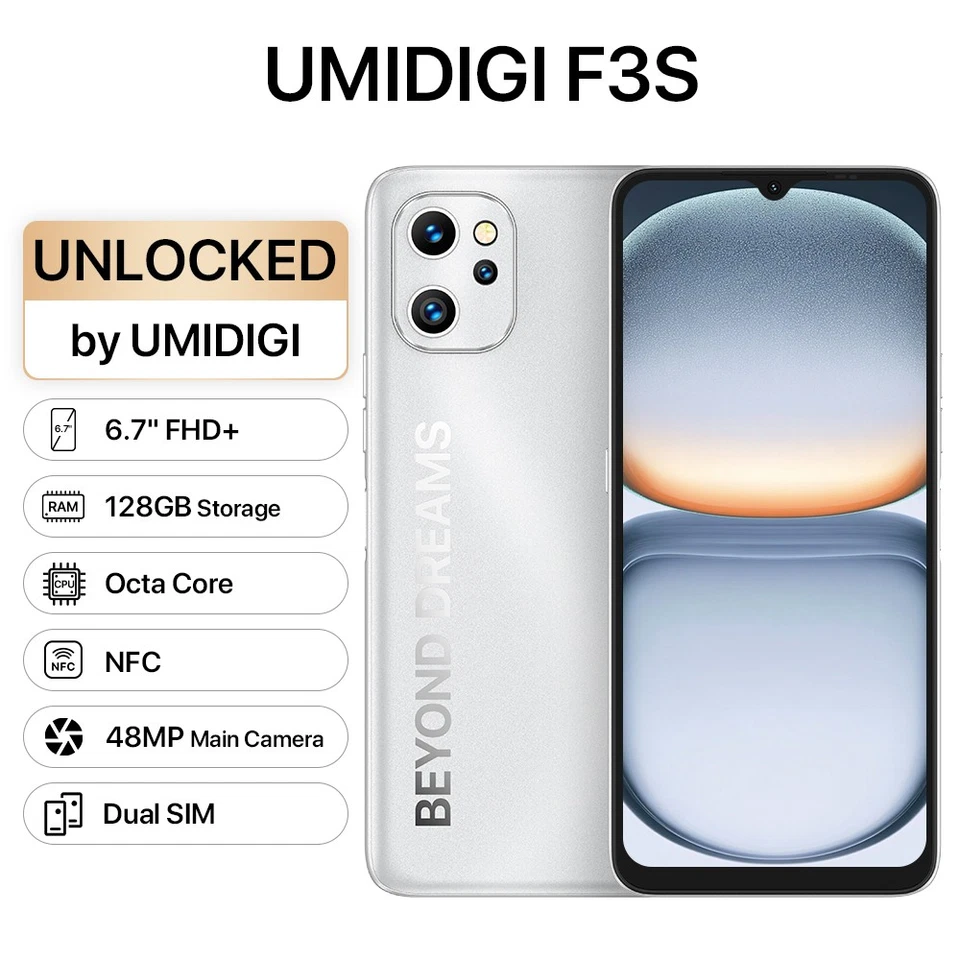 UMIDIGI F3S 6GB+128GB 6.7'' NFC 48MP Octa Core Android Unlocked Smartphone