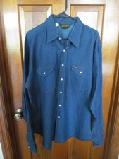 WRANGLER MEN'S WESTERN SHORT SIZE XL 17 1/2 X 36 LONG SLEEVE POCKETS