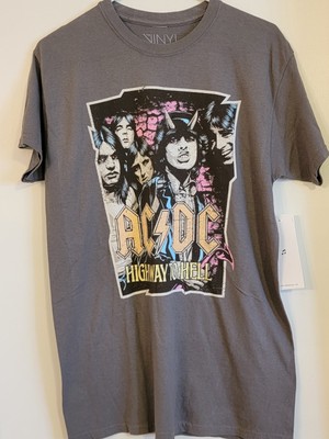 AC/DC - Highway to Hell - T Shirt Mens Rock N Roll Band Tee New Gray Sz Small