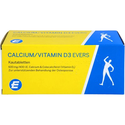 Calcium/vitamin d3 Evers 600 Mg/400 I.e Kautabl. 100St - PZN 17447739