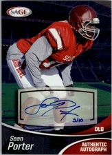2013 SAGE Autographs SP Foil #SPA41 Sean Porter/10 Auto FB