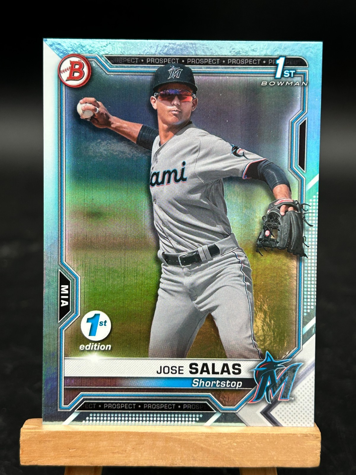 2021 Bowman 1st Edition Sky Blue Foil Jose Salas #BFE-110 Marlins Twins