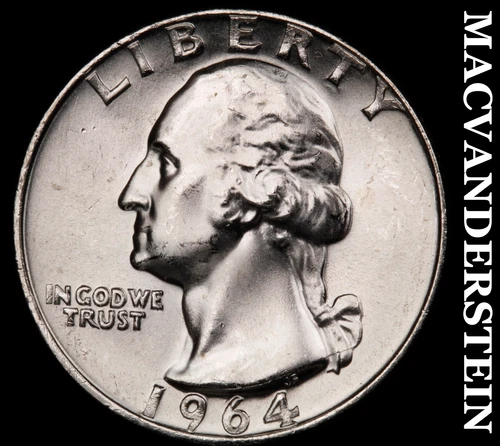 1964 Washington Quarter- Silver- Choice Gem Brilliant Unc Luster #J4768