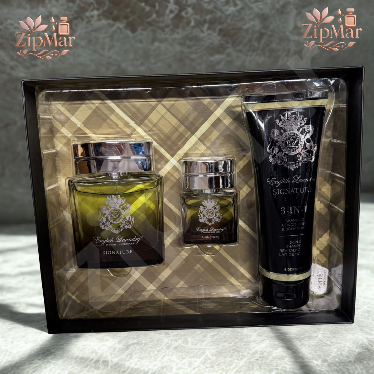 3個MARIE DE L'ANGE LingerieCleansing250ml Men New English Laundry Signature 3 Pc Gift Set 3.4oz + 20ml EDP +