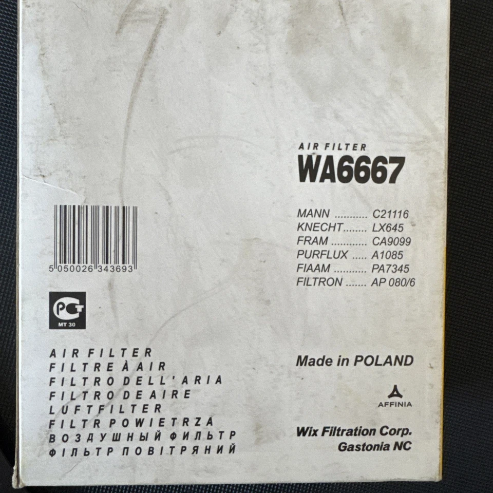  WIX Air Filter Panel fits Peugeot 206 HDi - 2.0 - 99-07 & Citroen Xsara WA6667 - Image 3 of 3