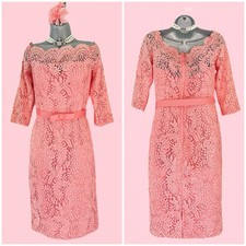 Ronald Joyce peach lace bow detail off shoulder mother Of The Bride Dress 12